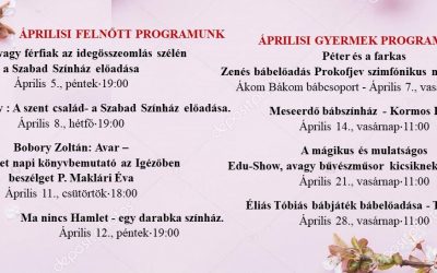 Szabad Színház -Igéző Áprilisi programok